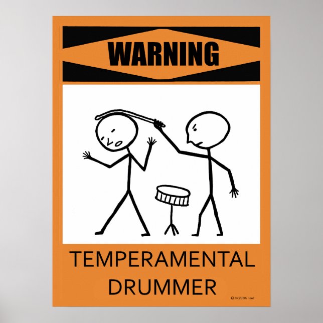 Aviso Poster de Drummer Temperado (Frente)