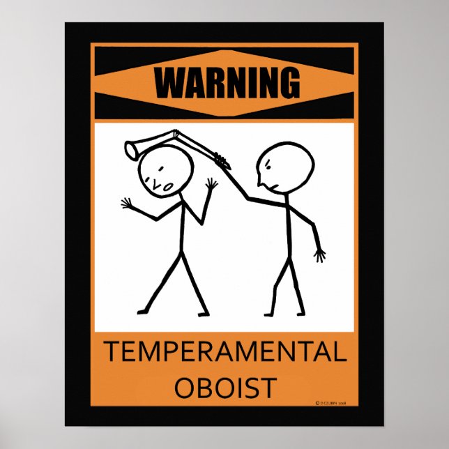 Aviso Poster de Oboist Temperamental (Frente)