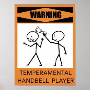 Aviso Poster do jogador de mão temperamental