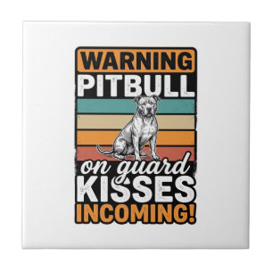 Avisos de Pitbull Beijos a Caminho Design de Cacho
