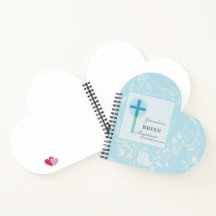 Avô Baptism Blue Lace Personalizado