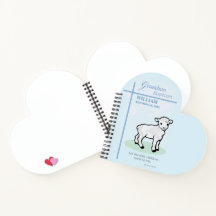 Avô Baptism Blue Lamb Personalizado