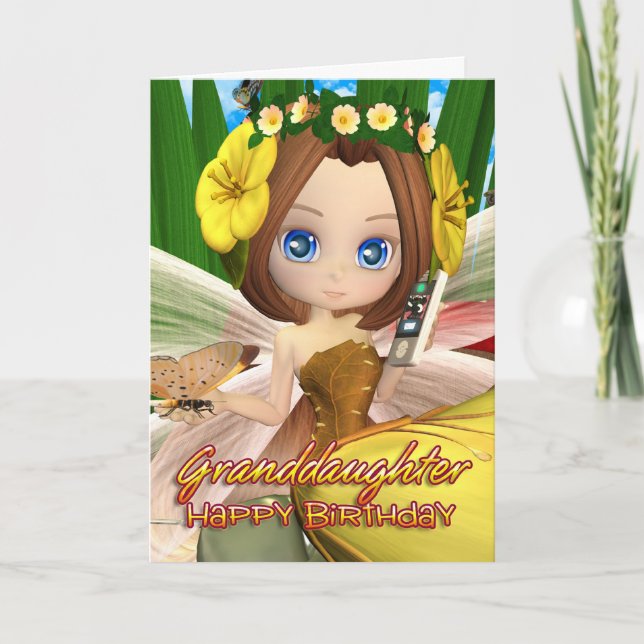 Avó Cartão de aniversário com luas, doce Fal (Frente)