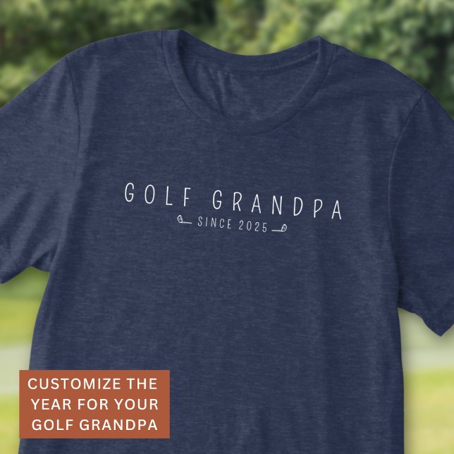 Avô de Golfe Dia dos Pais Ano Personalizado Modern (A meaningful keepsake celebrating grandpa life and love for golf.)