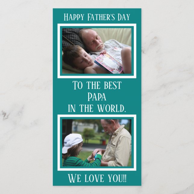 Avô | DIA DE OS PAIS | Foto de Teal Personalizada (Frente)