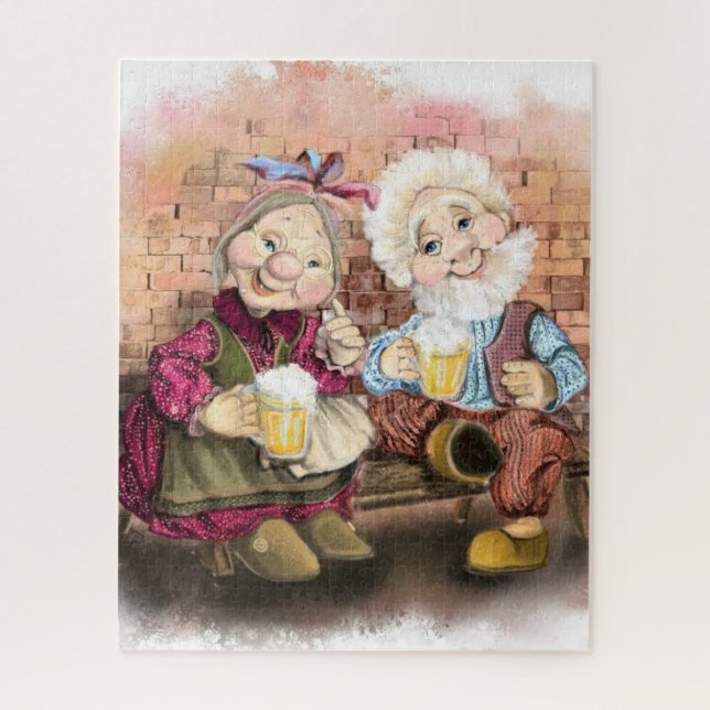 Avó feliz e vovô Quebra-cabeça (Vertical)