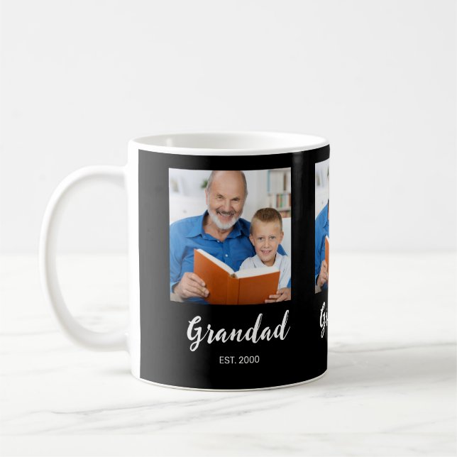 Avô Fundado 3 Foto Caneca de Café Preta (Esquerda)