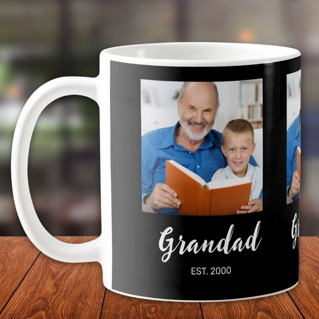 Avô Fundado 3 Foto Caneca de Café Preta (Criador carregado)
