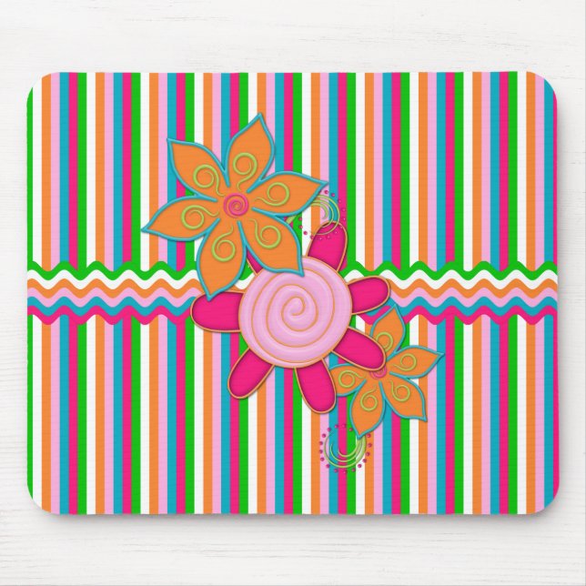 Avó Garden Stripes Mousepad (Frente)