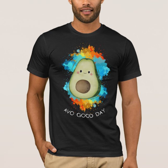Avo Good Day - Feliz Camiseta Avocado Feliz Engraç (Frente)