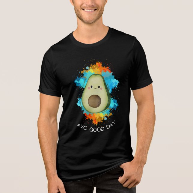Avo Good Day - Feliz Camiseta Avocado Feliz Engraç (Frente)