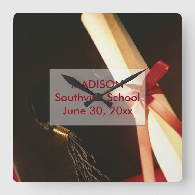 Avô Graduação Desejo, Relógio Quadrado (Frente)