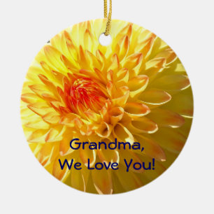 Avó Nós Te Amamos! Enfeite Laranja Amarelo