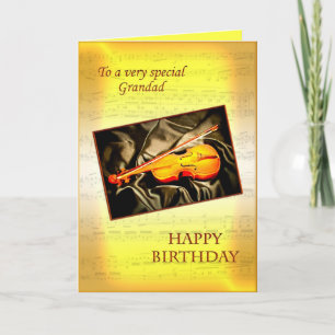 Avô, um cartão de aniversário musical com violino