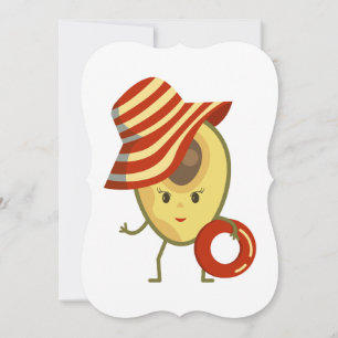 Avocado, garota de praia com chapéu de sol e anel 