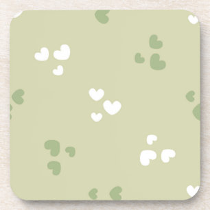 Avocado Green Love Hearts Porta copos