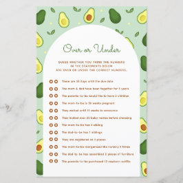 Avocado Over ou under Chá de fraldas Game