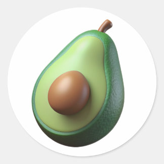 Avocado Plastic 3D - Etiqueta redonda brilhante