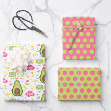 Avocado Yoga Wrapping Paper Conjunto de 3