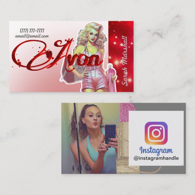 Avon Representante Instagram Cartão de visita (Frente/Verso)