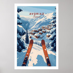Avoriaz Portes du Soleil Encostas Impressão Francê