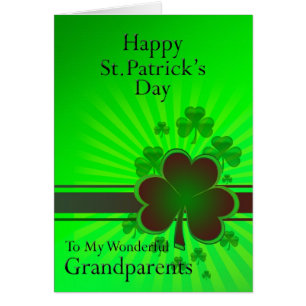 Avós, cartão de Dia de São Patrício Feliz