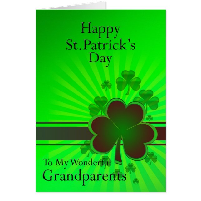 Avós, cartão de Dia de São Patrício Feliz (Frente)