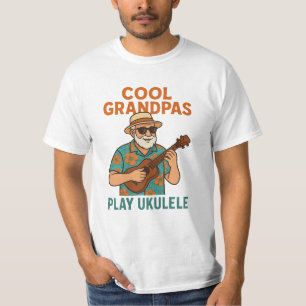 Avôs Legais Tocam Ukulele Camiseta Divertida