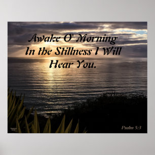 Awake O Manhã Salm 5:3 Sunrise Matéria Poster