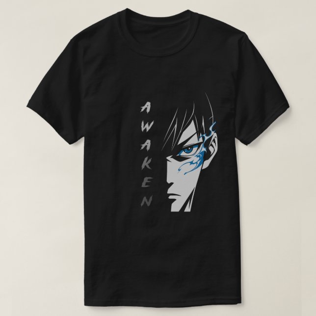 AWAKEN - Camiseta Anime De Meia Face (Frente do Design)
