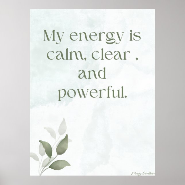 Awakening Energy Inspirational Floral Poster (Frente)