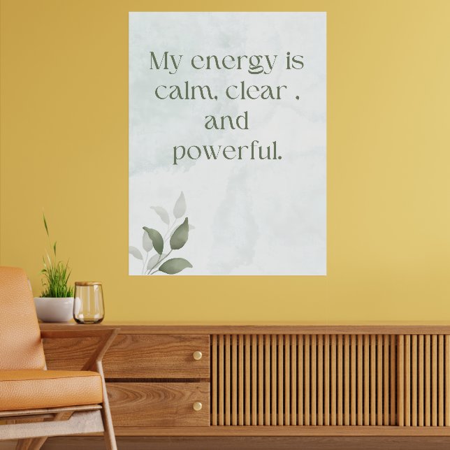 Awakening Energy Inspirational Floral Poster (Sala de Estar 2)