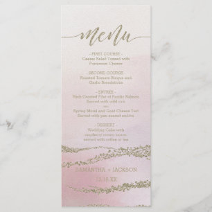 Awash Elegant Watercolor no Menu Blush Wedding