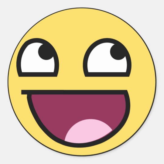 Awesome Smiley Adesivo Redondo