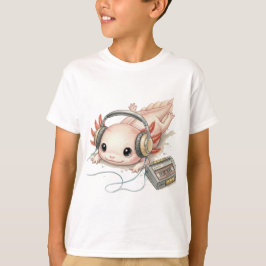 Axolote Fofo com Fones de Ouvido – Camiseta Infant