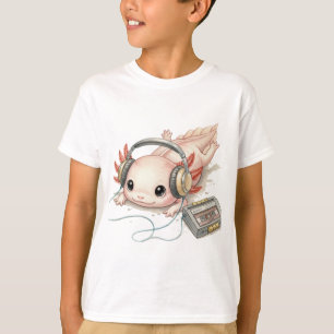 Axolote Fofo com Fones de Ouvido – Camiseta Infant