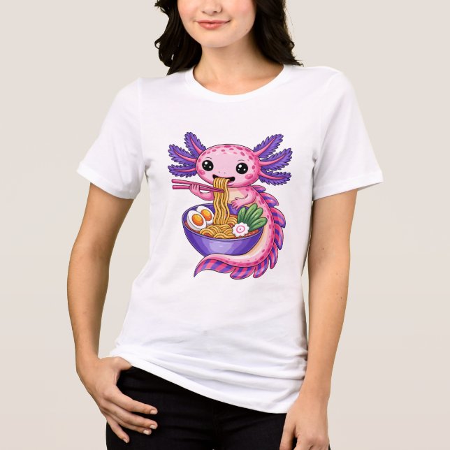 Axolote Fofo Comendo Ramen Tigrinho Tacho de Macar (Frente)