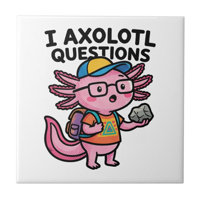 Axolote Nerd Sarcástico Eu Faço Perguntas de Axolo (Frente)