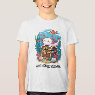 Axolotl orgulhosamente sentado no topo do tesouro