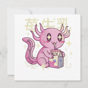 Axolotl Strawberry Milk Japão Estilo Japonês Kawai