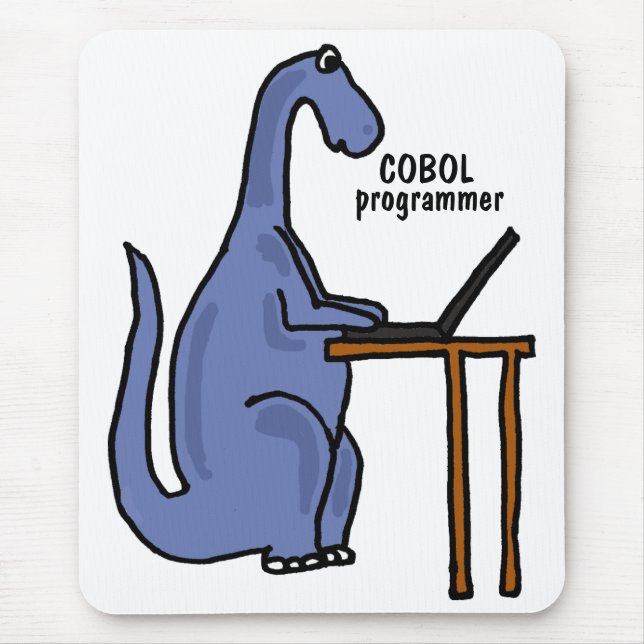 AY- dinossauro Mousepad do programador de COBOL (Frente)