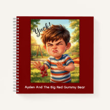 Ayden E O Grande Urso Gummy Vermelho Caderno Espir