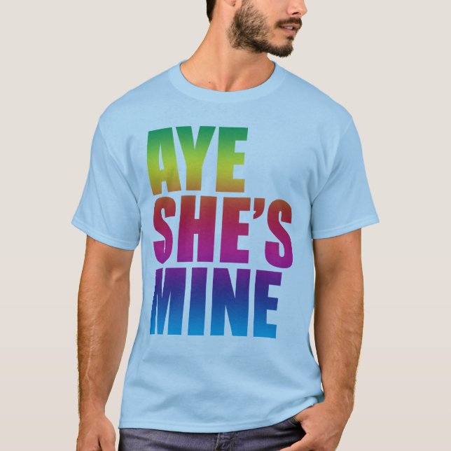 Aye é camisetas engraçadas da mina GLBT (Frente)