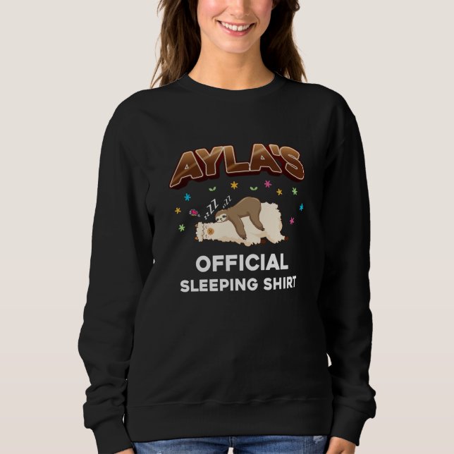 Ayla Name Presente Dormindo Camisa Dormir Nápoles (Frente)
