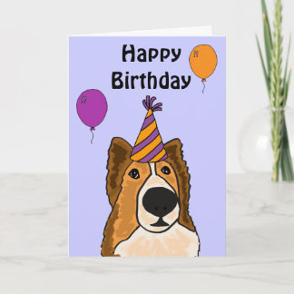 AZ - Cartão de Aniversário de Cão de Sheltie