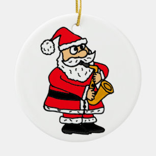 AZ- papai noel que joga o ornamento do saxofone
