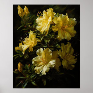 Azalea Amarelo Flores Impressão