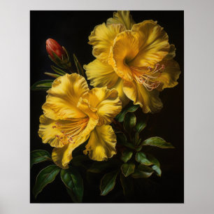 Azalea Amarelo Flores Impressão