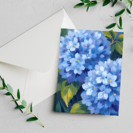 Azáleas Azuis em Flor | Cartão de Aquarela de Flor