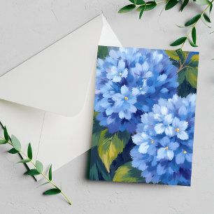 Azáleas Azuis em Flor Cartão de Aquarela de Flor